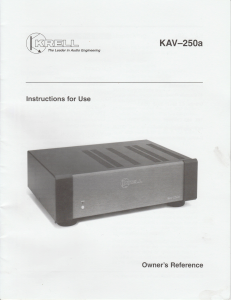 Manual Krell KAV-250a Amplifier