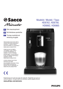 Vadovas Saeco HD8780 Minuto Espresso kavos aparatas