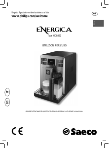 Manuale Saeco HD8852 Energica Macchina per espresso