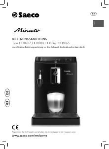 Bedienungsanleitung Saeco HD8862 Minuto Espressomaschine
