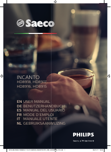 Manual de uso Saeco HD8917 Incanto Máquina de café espresso