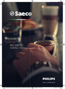 Bruksanvisning Saeco HD8921 Incanto Espressomaskin