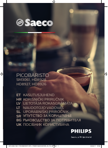 Rokasgrāmata Saeco HD8927 PicoBaristo Espresso kafijas aparāts