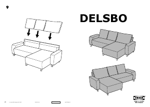 كتيب أريكة DELSBO (+ chaise longue) إيكيا