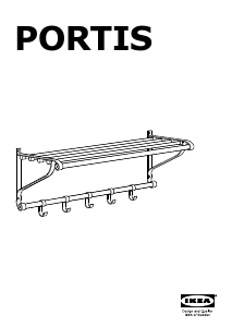 Руководство IKEA PORTIS (wall) Вешалка