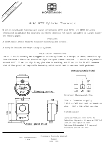 Manual Horstmann HCT2 Thermostat