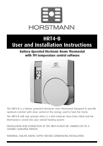 Handleiding Horstmann HRT4-B Thermostaat