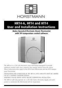 Handleiding Horstmann HTT4 Thermostaat