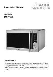 Manual Hitachi MCB130 Microwave