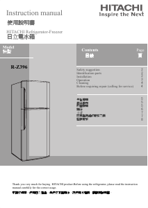 Manual Hitachi R-Z396 Fridge-Freezer