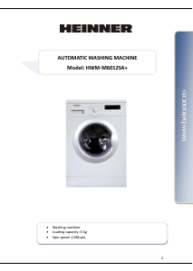 Manual Heinner HWM-M6012SA Washing Machine