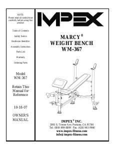 Handleiding Impex WM-367 Fitnessapparaat