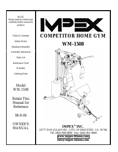 Handleiding Impex WM-1508 Fitnessapparaat
