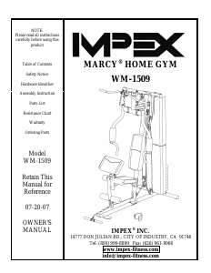 Manual Impex WM-1509 Multi-gym