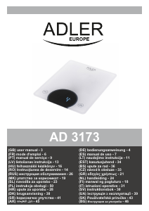 Посібник Adler AD 3173s Кухонні ваги