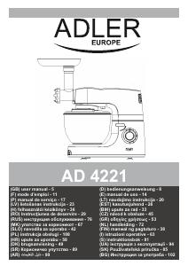 Manual Adler AD 4221 Batedeira com taça