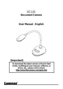 Handleiding Lumens DC125 Documentcamera