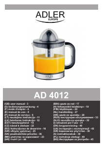 Brugsanvisning Adler AD 4012 Citruspresser