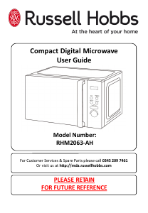 Manual Russell Hobbs RHM2063-AH Microwave