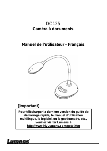 Mode d’emploi Lumens DC125 Caméra de documents