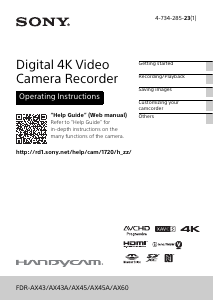 Manual Sony FDR-AX43A Camcorder