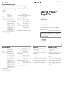 Manual Sony XM-4301 Car Amplifier