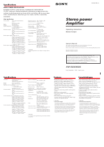 Manual Sony XM-4026 Car Amplifier