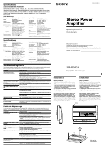 Manual Sony XM-405EQX Car Amplifier