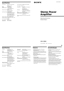 Manual Sony XM-250X Car Amplifier