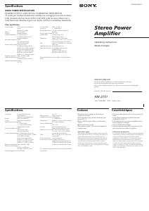 Manual Sony XM-2751 Car Amplifier