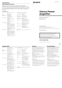 Manual Sony XM-3546 Car Amplifier