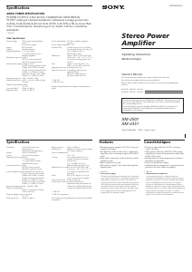 Handleiding Sony XM-2501 Autoversterker