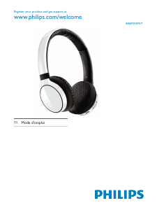 Mode d’emploi Philips SHB9100WT Casque