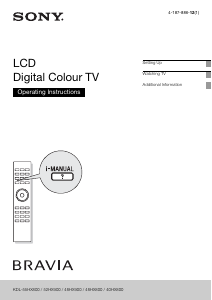 Manual Sony Bravia KDL-55HX800 LCD Television