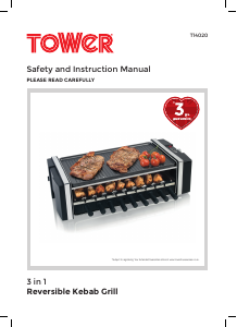 Manual Tower T14020 Raclette Grill