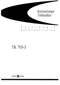 Bruksanvisning ElektroHelios TK703-3 Torktumlare