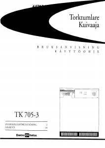 Bruksanvisning ElektroHelios TK705-3 Torktumlare