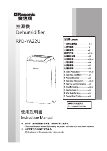 Handleiding Rasonic RPD-YA22U Luchtontvochtiger