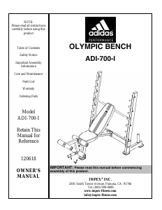 Handleiding Adidas ADI-700-I Fitnessapparaat