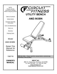 Handleiding Circuit Fitness AMZ-563BN Fitnessapparaat