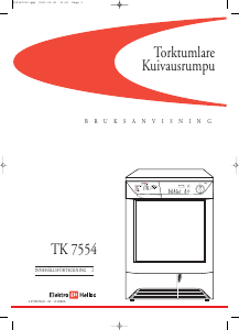 Bruksanvisning ElektroHelios TK7554 Torktumlare