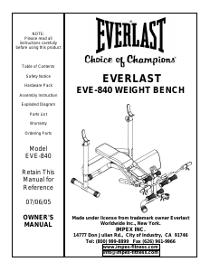 Manual Everlast EVE-840 Multi-gym