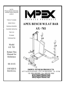 Manual Impex AX-765 Multi-gym