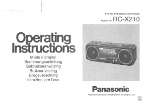 Manuale Panasonic RC-X210 Radiosveglia