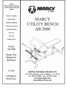 Manual Marcy AB-2000 Multi-gym