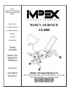 Handleiding Impex AB-4000 Fitnessapparaat