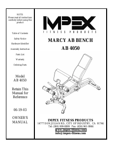 Handleiding Impex AB-4050 Fitnessapparaat