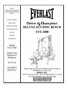 Handleiding Everlast EVE-1000 Fitnessapparaat