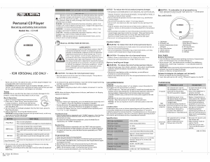 Manual Curtis CD145 Discman