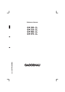 Kullanım kılavuzu Gaggenau GM205111 Bulaşık makinesi